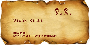 Vidák Kitti névjegykártya